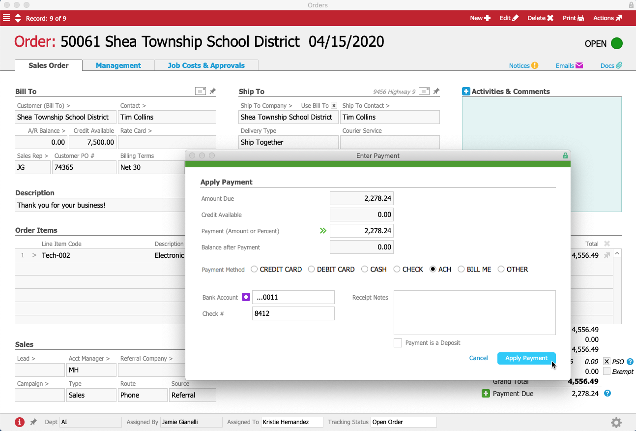 STSD Final Payment